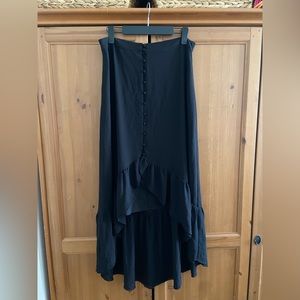 Naked Zebra Hi-Low Ruffled Button Front Skirt